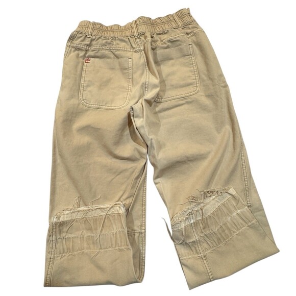 BDG Urban Outfitters Cargo Joggers M Tan Raw Hem Distressed Streetwear - Picture 2 of 16